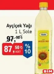 SOLE AYÇİÇEK YAĞI 1 L fiyat ve kampanya bilgisi